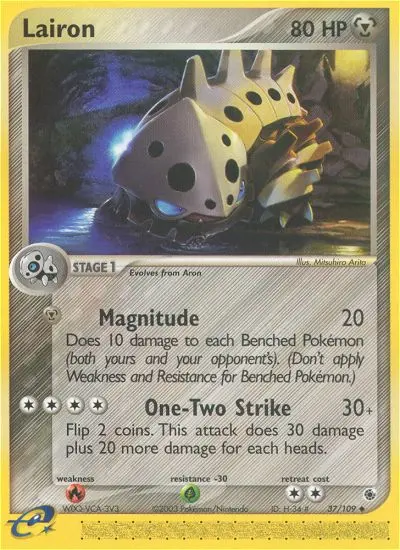 Lairon Uncommon Pokemon card #37 from Ruby & Sapphire