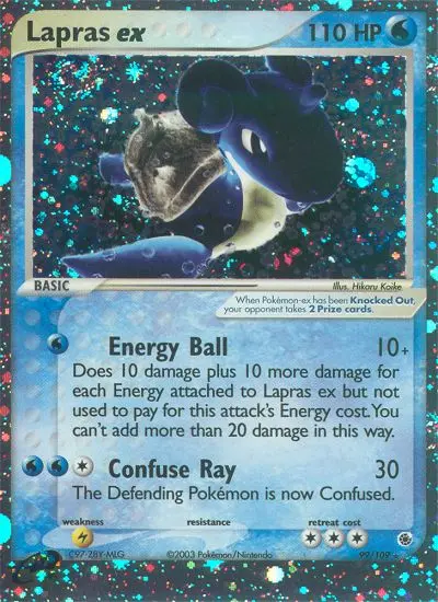 Lapras ex Rare Pokemon card #99 from Ruby & Sapphire