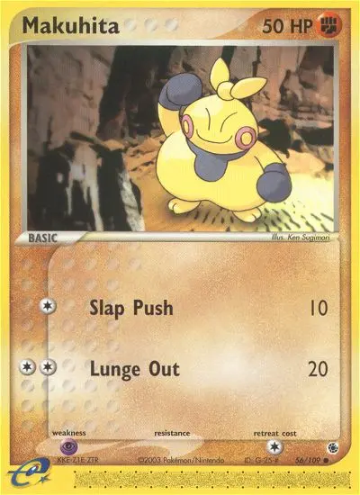 Makuhita Common Pokemon card #56 from Ruby & Sapphire