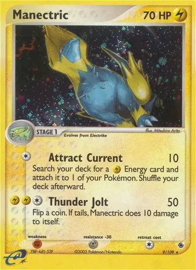 Manectric Rare Pokemon card #9 from Ruby & Sapphire