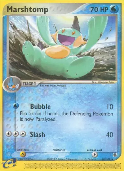 Marshtomp Uncommon Pokemon card #40 from Ruby & Sapphire