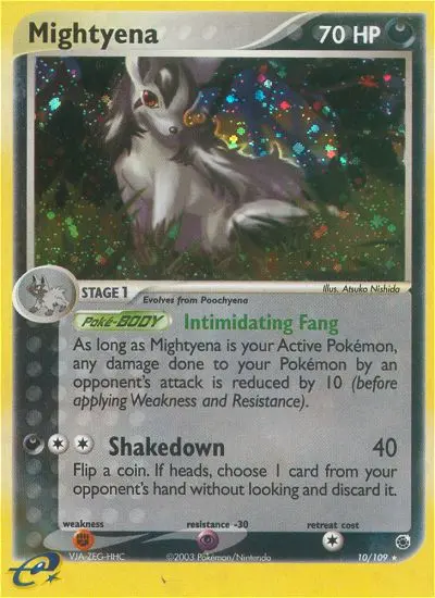 Mightyena Rare Pokemon card #10 from Ruby & Sapphire