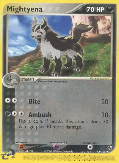 Mightyena Uncommon Pokemon card #42 from Ruby & Sapphire