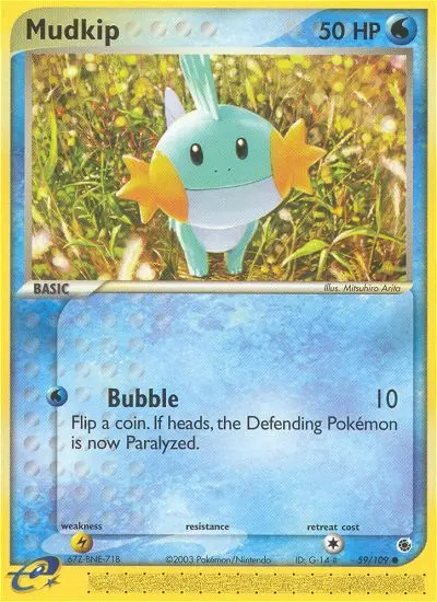 Mudkip Common Pokemon card #59 from Ruby & Sapphire