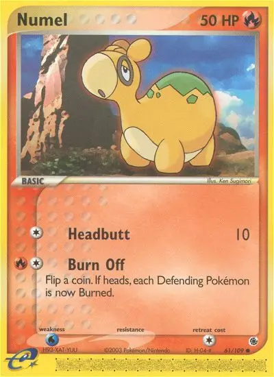 Numel Common Pokemon card #61 from Ruby & Sapphire
