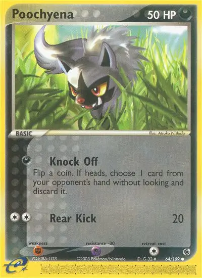 Poochyena Common Pokemon card #64 from Ruby & Sapphire