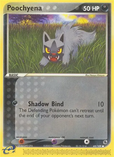 Poochyena Common Pokemon card #65 from Ruby & Sapphire