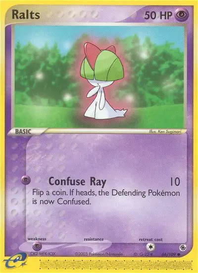 Ralts Common Pokemon card #66 from Ruby & Sapphire