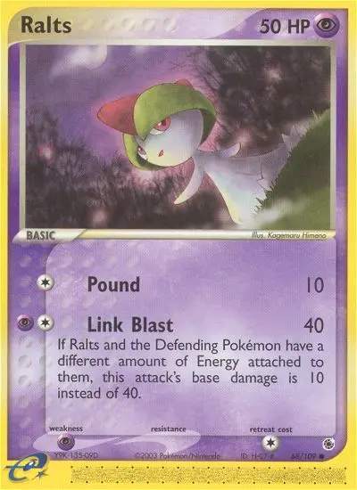 Ralts Common Pokemon card #68 from Ruby & Sapphire