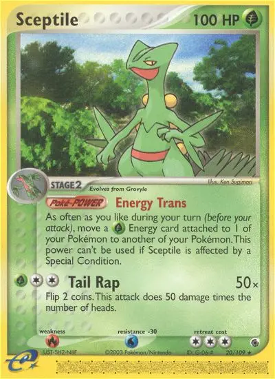 Sceptile Rare Pokemon card #20 from Ruby & Sapphire