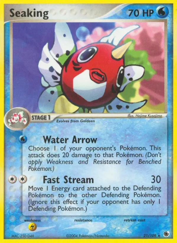 Seaking Rare Pokemon card #21 from Ruby & Sapphire