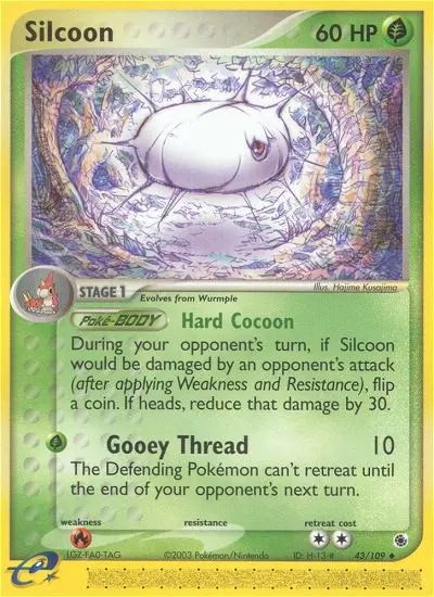 Silcoon Uncommon Pokemon card #43 from Ruby & Sapphire