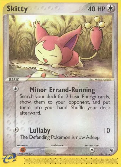 Skitty Uncommon Pokemon card #44 from Ruby & Sapphire