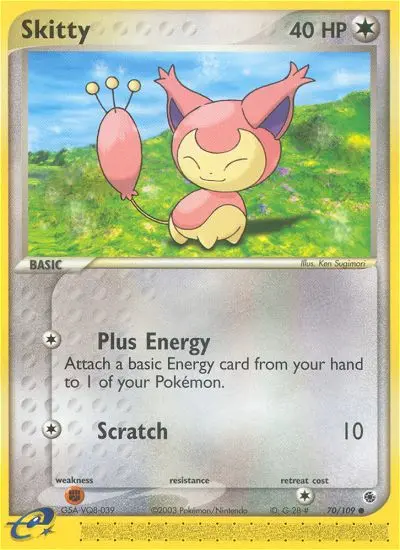 Skitty Common Pokemon card #70 from Ruby & Sapphire