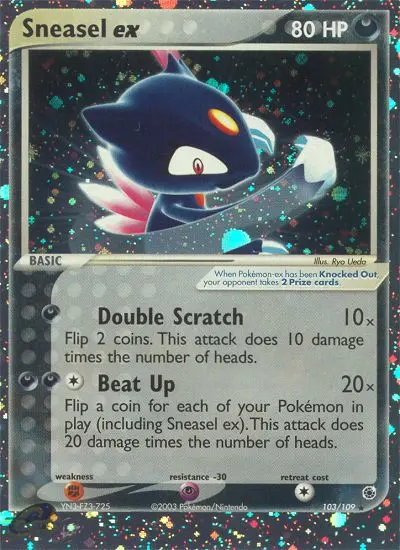 Sneasel ex Rare Pokemon card #103 from Ruby & Sapphire