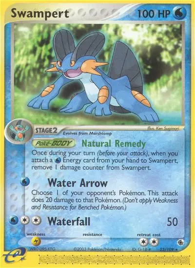 Swampert Rare Pokemon card #23 from Ruby & Sapphire