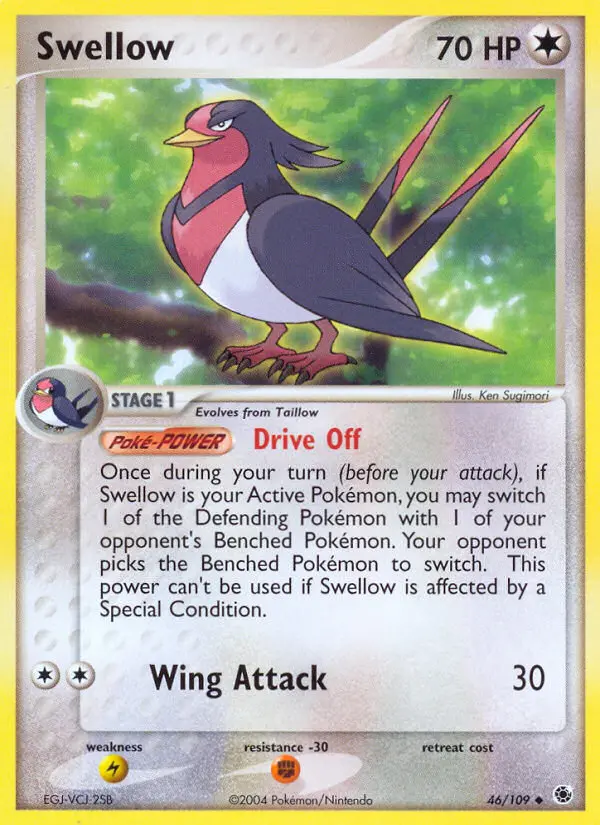 Swellow Uncommon Pokemon card #46 from Ruby & Sapphire