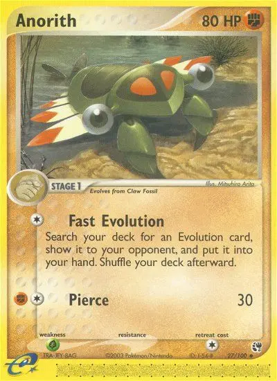 Anorith Uncommon Pokemon card #27 from Sandstorm