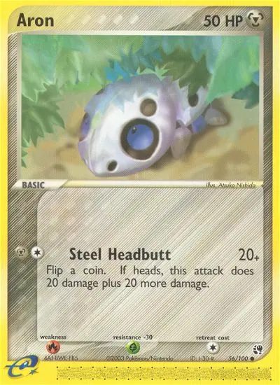 Aron Common Pokemon card #56 from Sandstorm