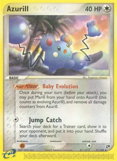 Azurill Uncommon Pokemon card #31 from Sandstorm