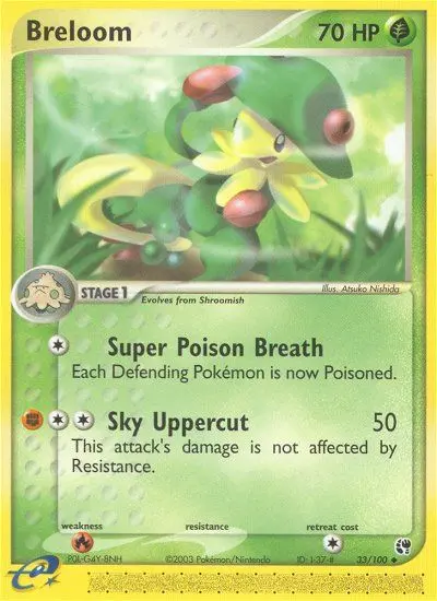 Breloom Uncommon Pokemon card #33 from Sandstorm