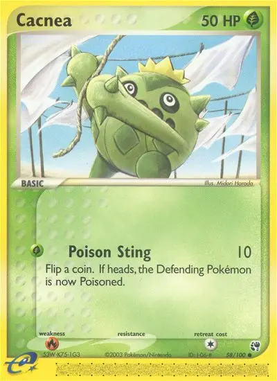 Cacnea Common Pokemon card #58 from Sandstorm