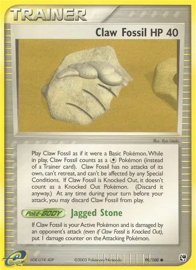 Claw Fossil Common Pokemon card #90 from Sandstorm