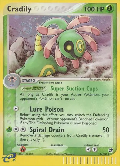 Cradily Rare Pokemon card #3 from Sandstorm