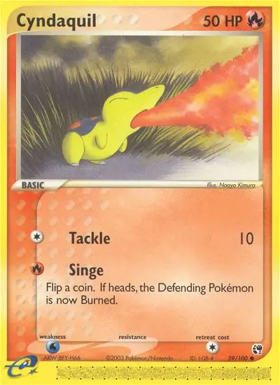 Cyndaquil Common Pokemon card #59 from Sandstorm