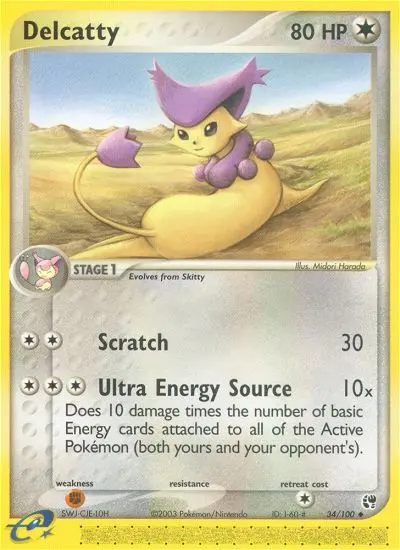Delcatty Uncommon Pokemon card #34 from Sandstorm
