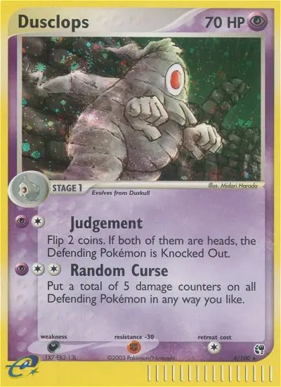 Dusclops Rare Pokemon card #4 from Sandstorm