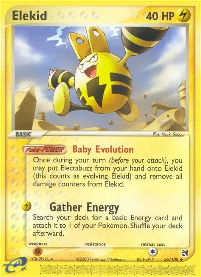 Elekid Uncommon Pokemon card #36 from Sandstorm