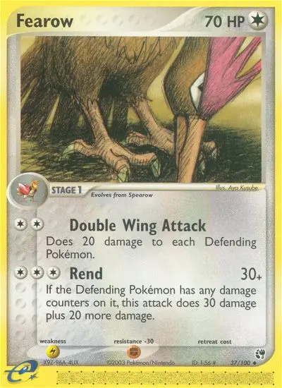 Fearow Uncommon Pokemon card #37 from Sandstorm