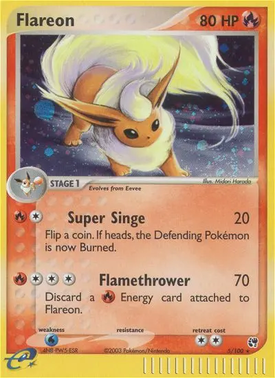 Flareon Rare Pokemon card #5 from Sandstorm
