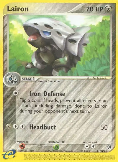 Lairon Uncommon Pokemon card #41 from Sandstorm
