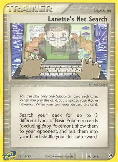 Lanette's Net Search Uncommon Pokemon card #87 from Sandstorm