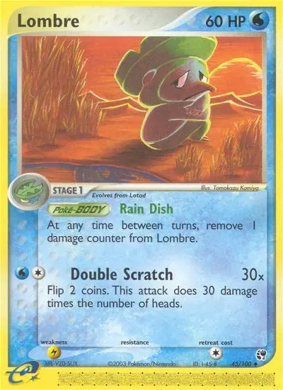 Lombre Uncommon Pokemon card #45 from Sandstorm