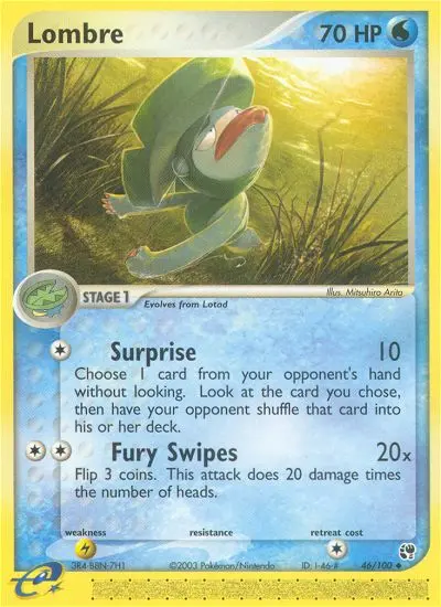 Lombre Uncommon Pokemon card #46 from Sandstorm
