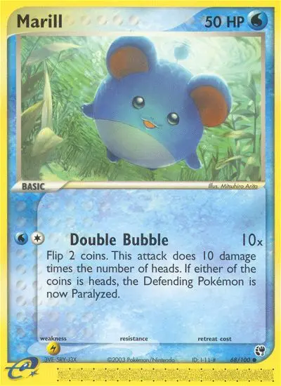 Marill Common Pokemon card #68 from Sandstorm