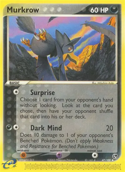 Murkrow Uncommon Pokemon card #47 from Sandstorm