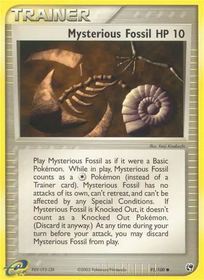 Mysterious Fossil Common Pokemon card #91 from Sandstorm