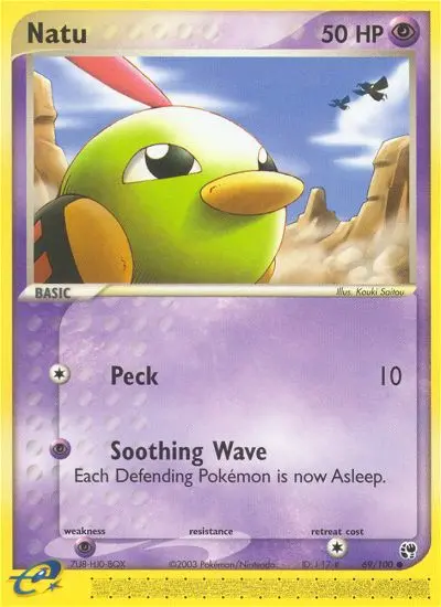 Natu Common Pokemon card #69 from Sandstorm