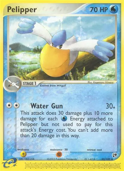 Pelipper Uncommon Pokemon card #50 from Sandstorm