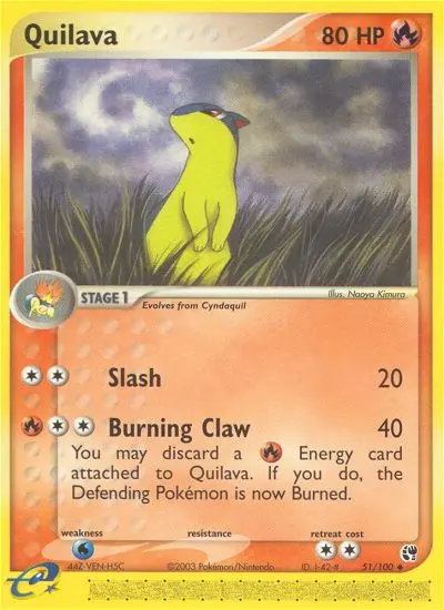 Quilava Uncommon Pokemon card #51 from Sandstorm