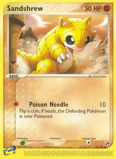Sandshrew Common Pokemon card #75 from Sandstorm