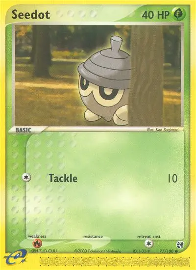 Seedot Common Pokemon card #77 from Sandstorm