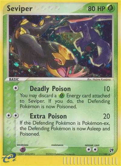 Seviper Rare Pokemon card #11 from Sandstorm