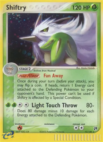 Shiftry Rare Pokemon card #12 from Sandstorm