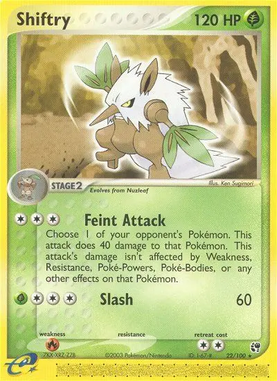 Shiftry Rare Pokemon card #22 from Sandstorm