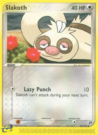 Slakoth Common Pokemon card #80 from Sandstorm